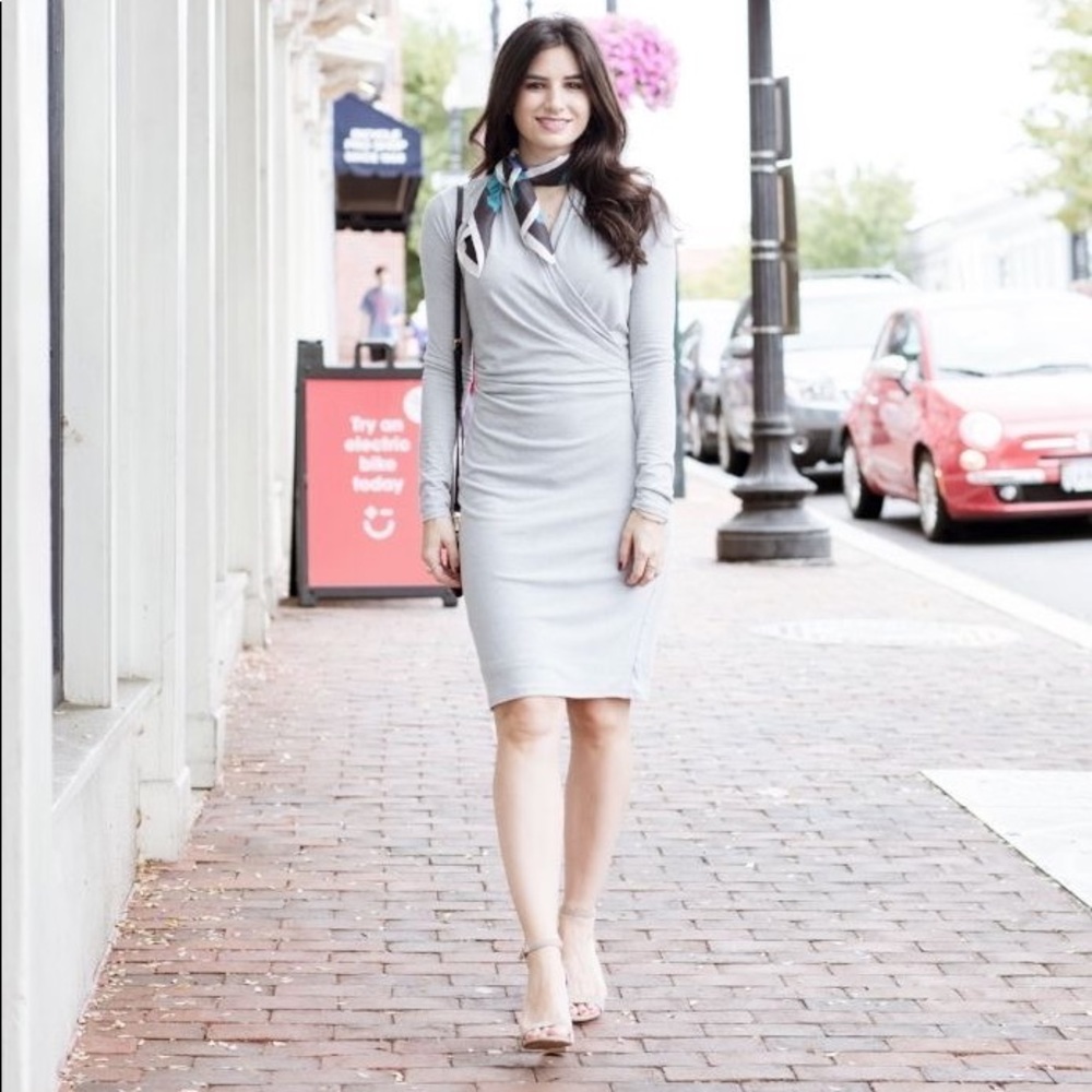 Gray Ann Taylor Wrap Dress Size 2